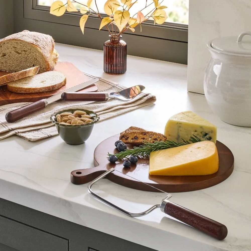 Hearth & Hand Set of 3 Cheese and Bread Knives Dark Brown